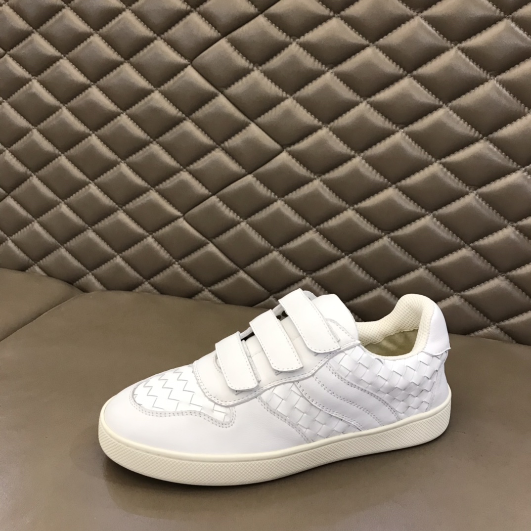 Bottega Veneta Men's Closure Straps With Wave Line Sneakers White For Men - Soul Replicas