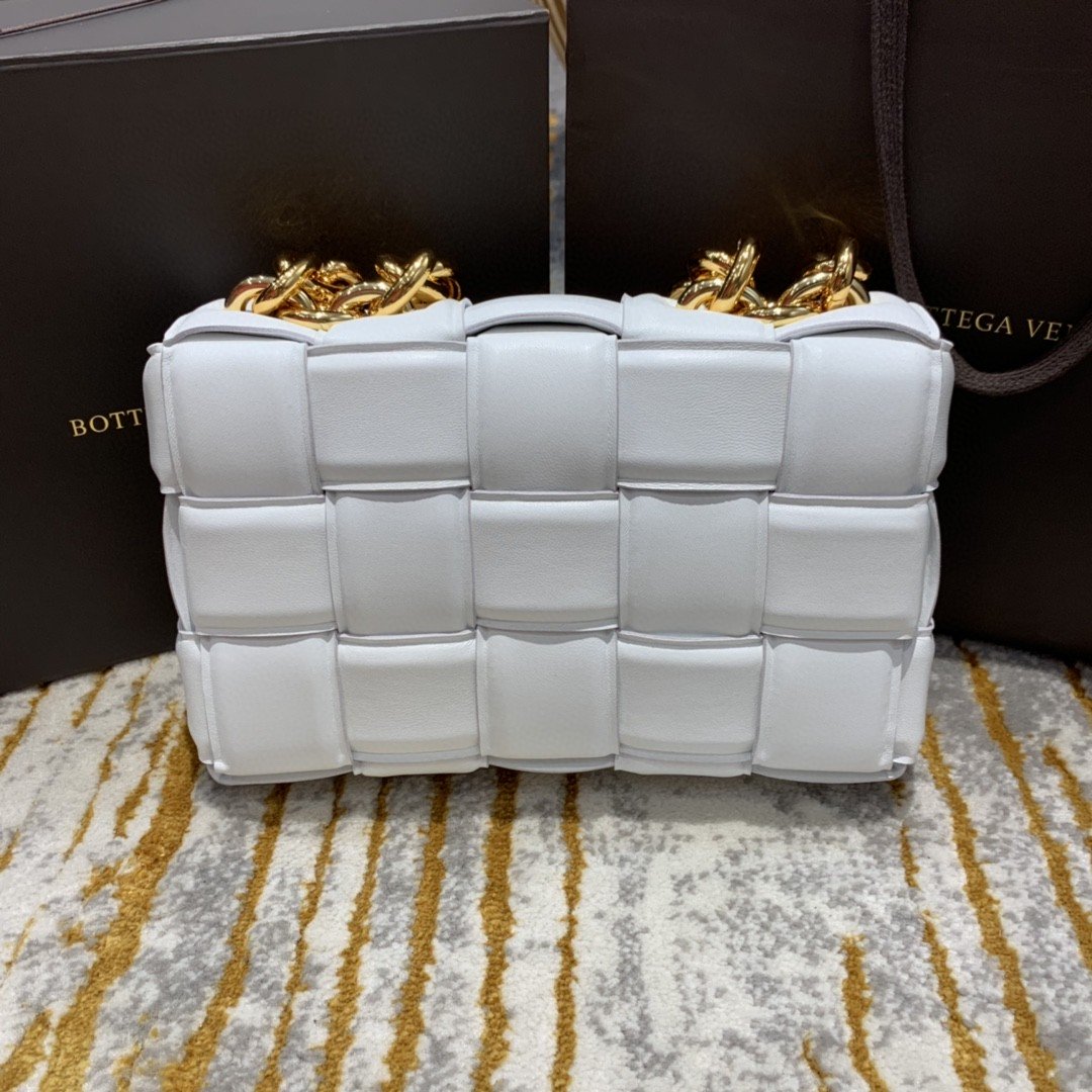 Bottega Veneta Chain Cassette Bag For Women 10.2in/26cm In White 631421VBWZ09143 - Soul Replicas