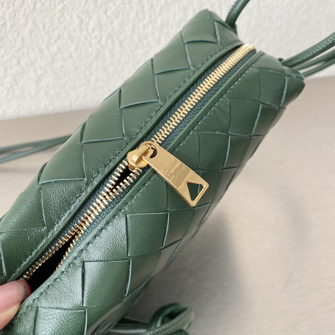 Bottega Veneta Mini Loop Camera Bag Dark Green. For Women. Women's Bags 6.7in/17cm - Soul Replicas