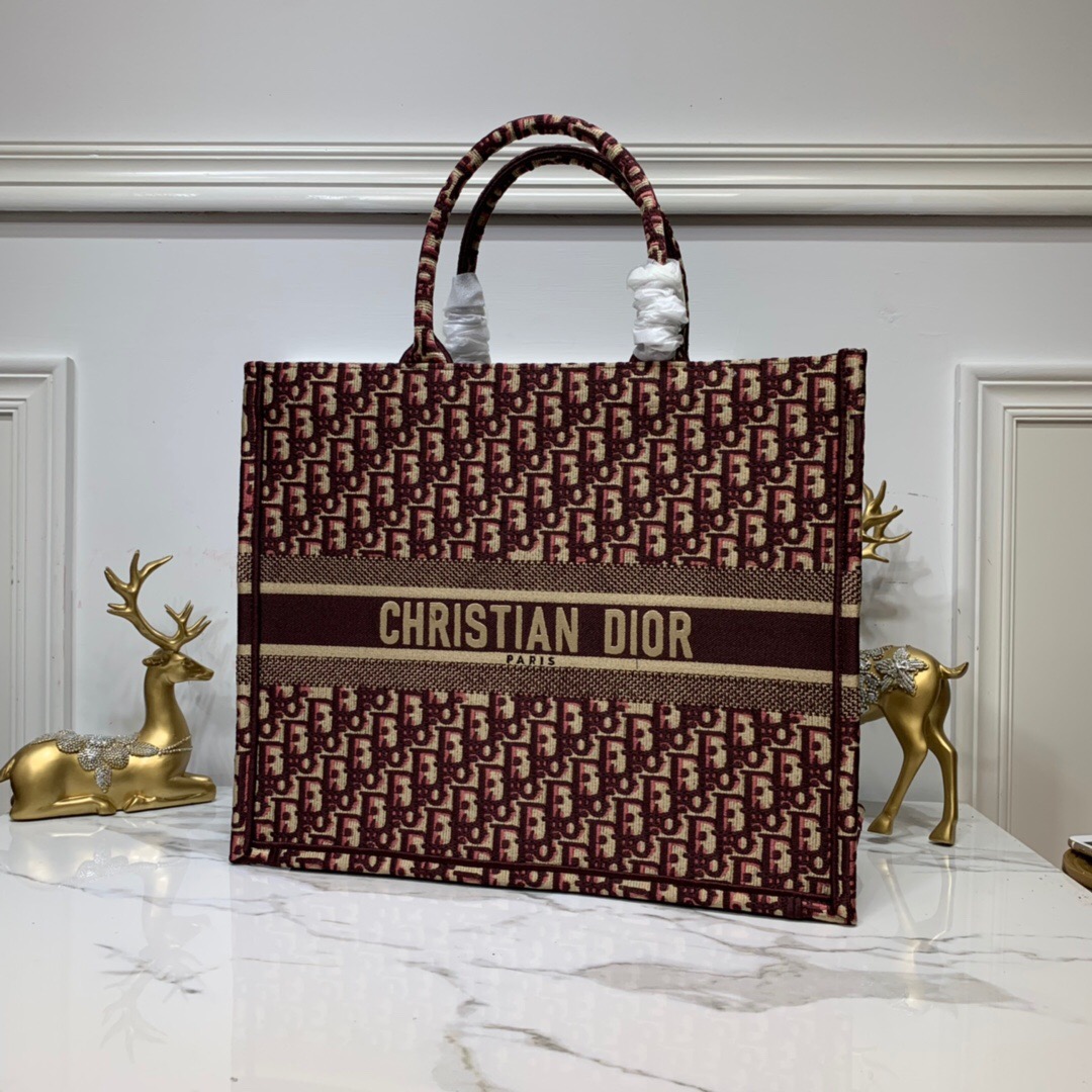 Christian Dior Large Dior Book Tote Brown For Women 16.5in/42cm CD M1286ZRIW - Soul Replicas