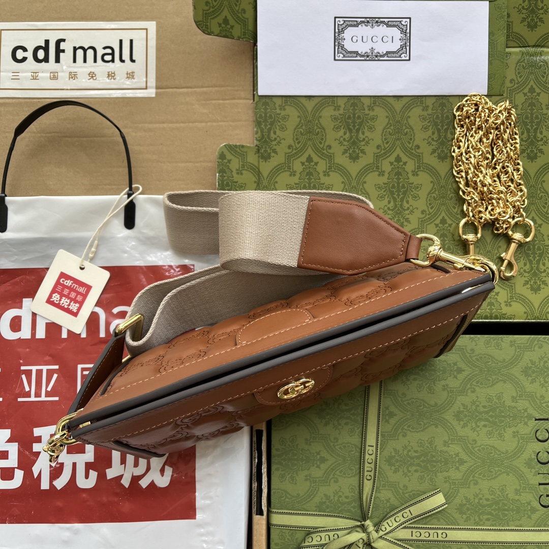 Gucci Matelassé Small Bag Brown For Women. Women-s Bags 10.2in/26cm Gucci‎ 702200 UM8HG 2595 - Soul Replicas