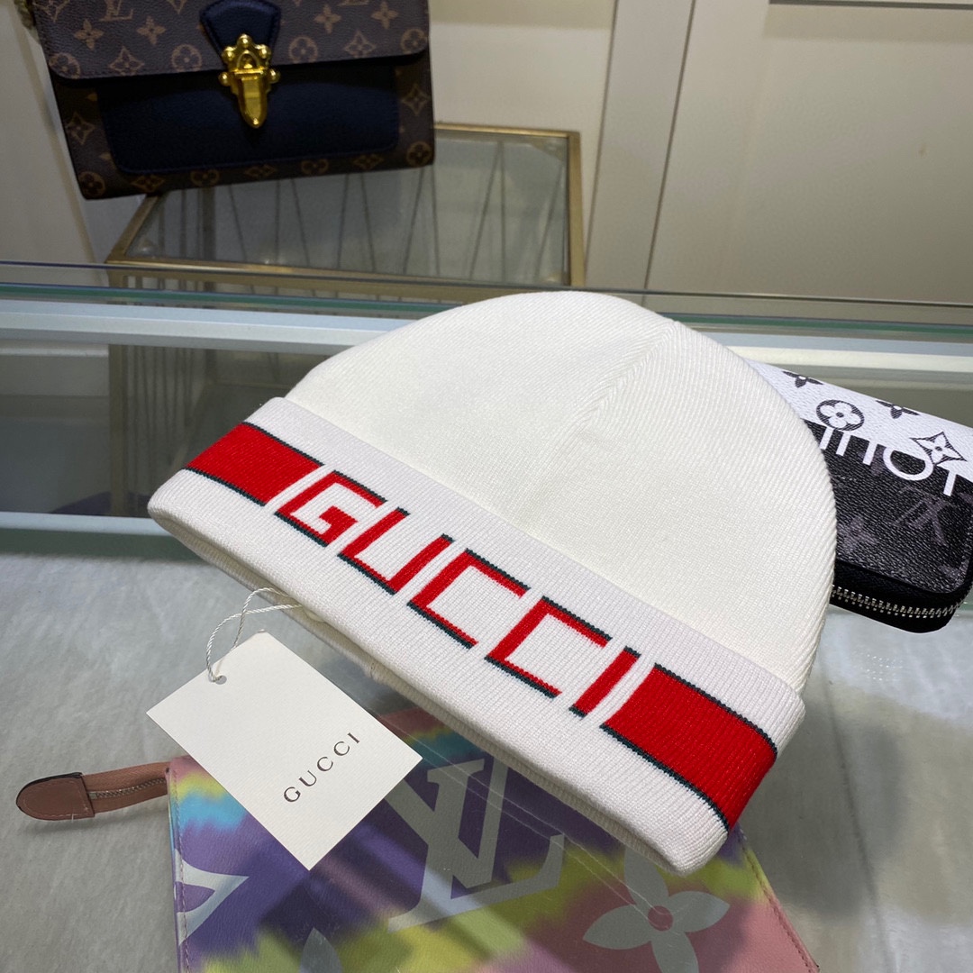 Gucci Beanie Cashmere In White - Soul Replicas