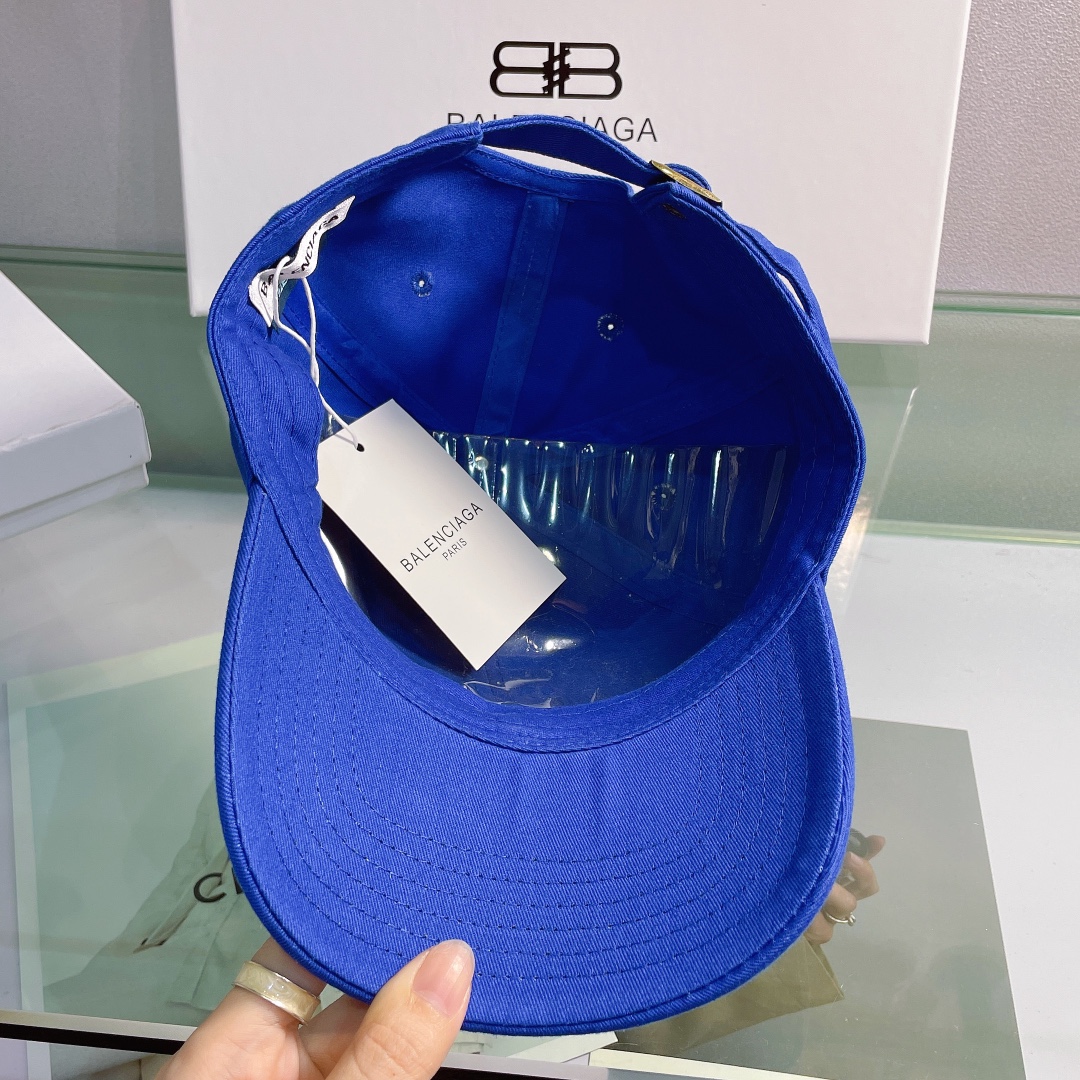 Balenciaga Logo Cap In Blue - Soul Replicas