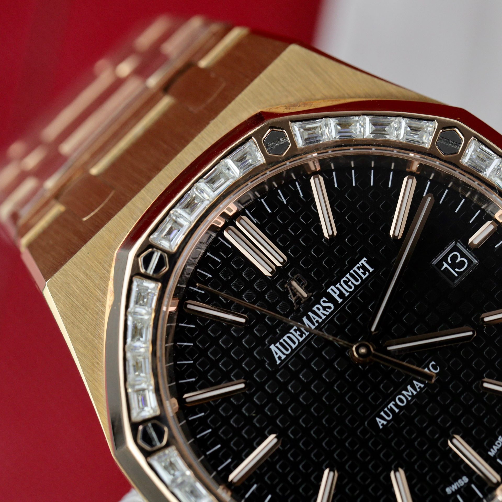 Audemars Piguet Replica Watches Royal Oak 15400OR Custom Moissanite Diamonds 41mm - Soul Replicas