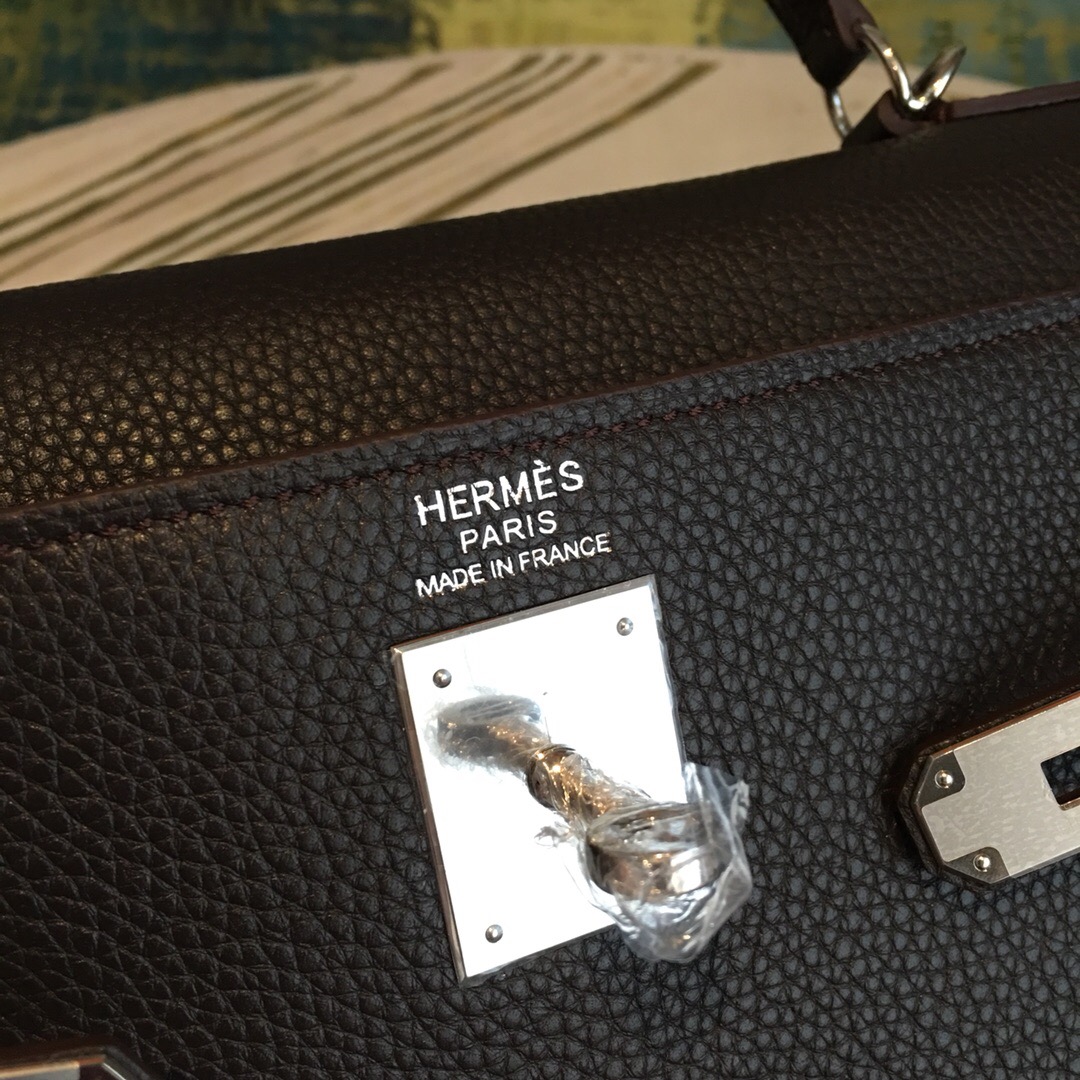 Hermes Kelly Retourne 35 Black Togo Palladium Hardware For Women 13.7in/35cm - Soul Replicas
