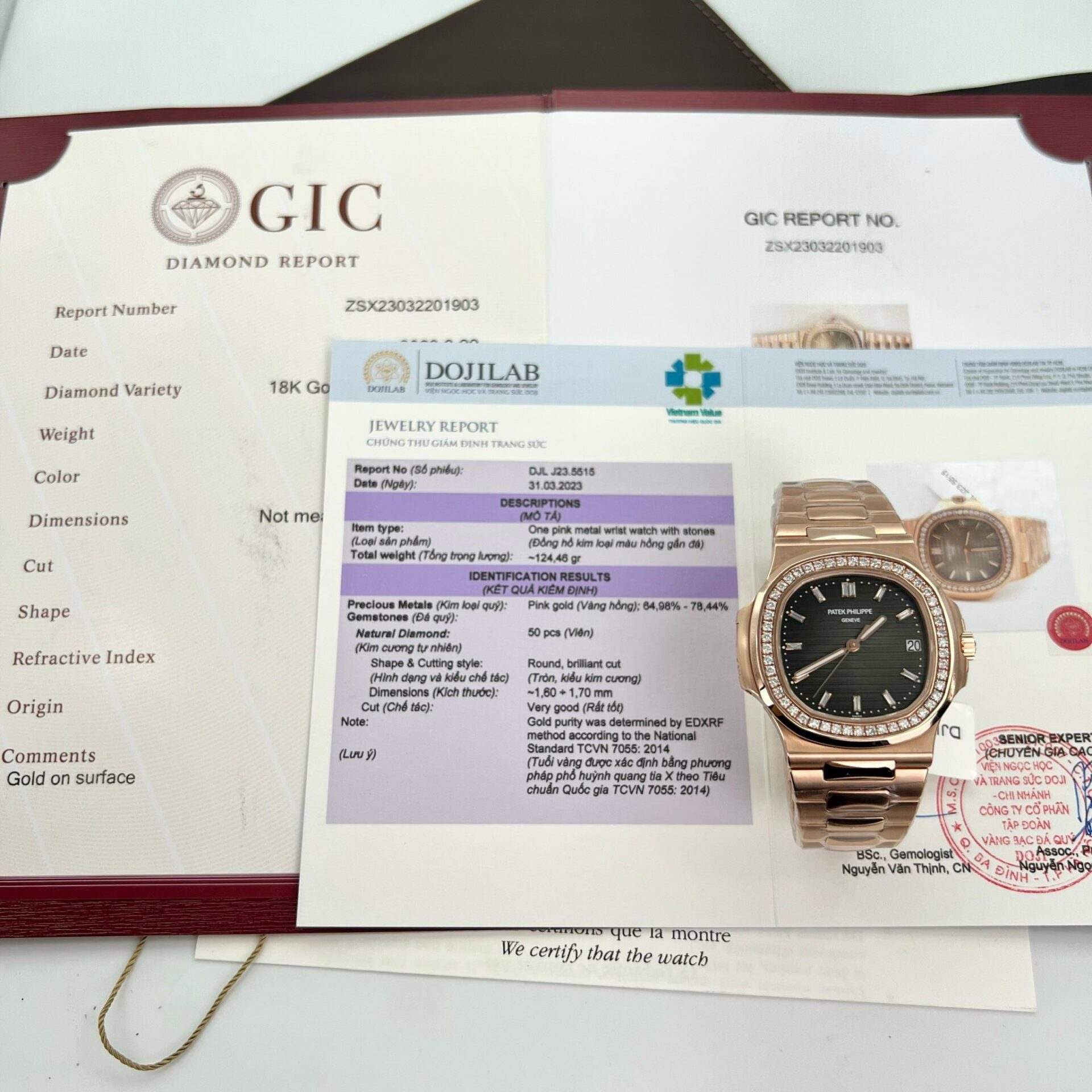 Patek Philippe 5711 Natural Diamond Replica Watch 18K Gold Wrapped 40mm - Soul Replicas