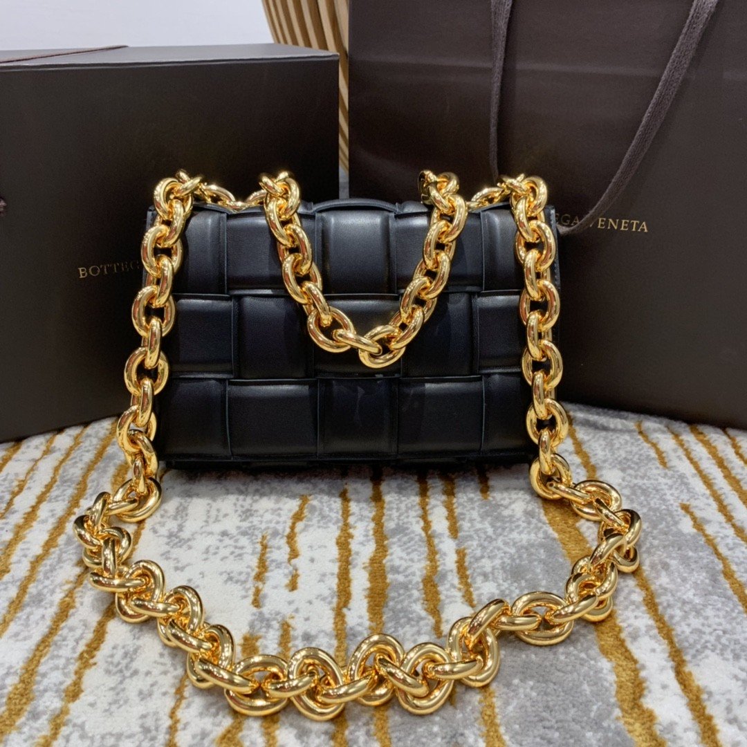 Bottega Veneta Chain Cassette Bag For Women 10.2in/26cm In Black 631421VBWZ08425 - Soul Replicas