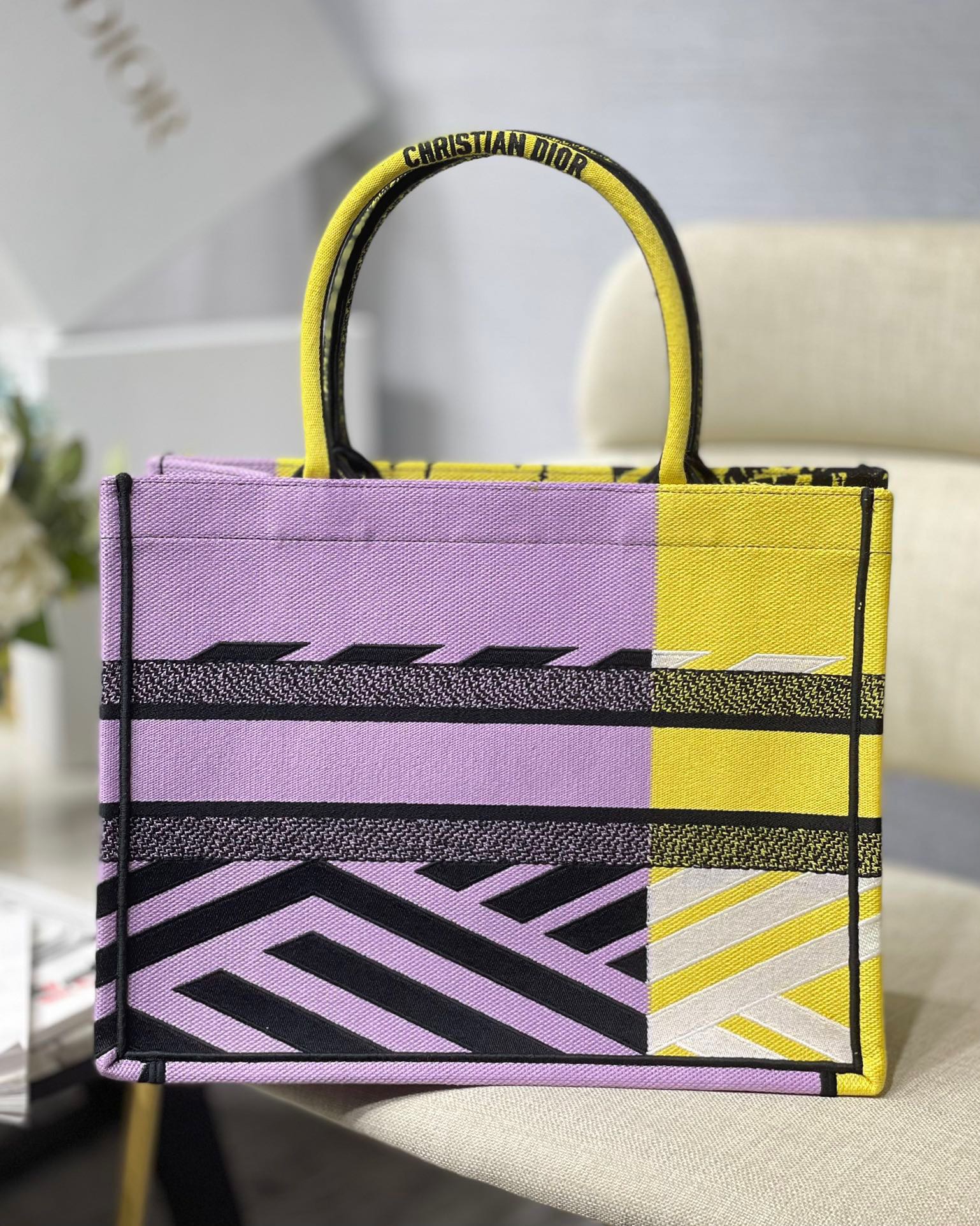 Christian Dior Medium Dior Book Tote Yellow And Pink. For Women. Women's Handbags 14in/36cm CD - Soul Replicas