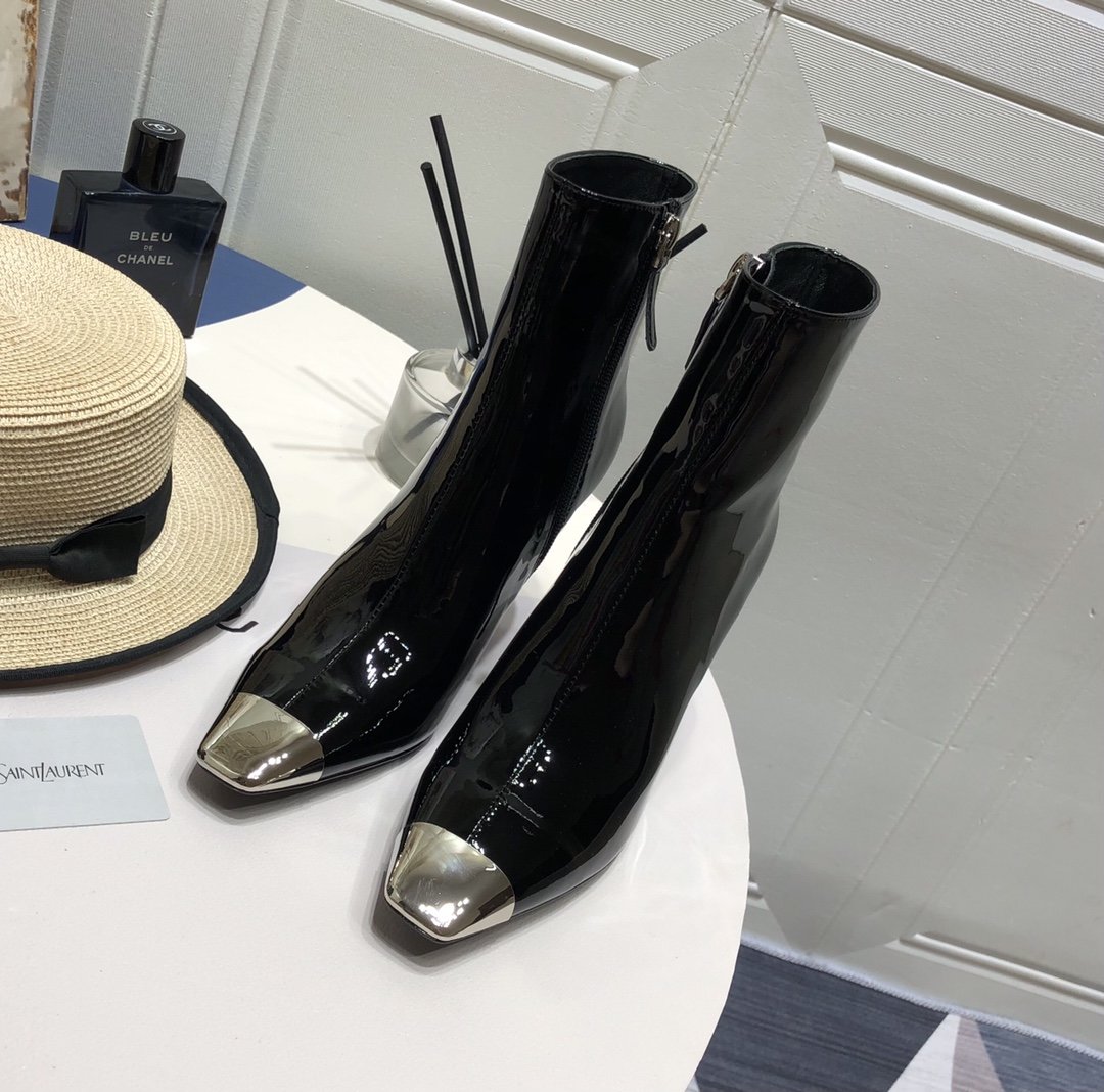 Yves Saint Laurent Women's Marita Square Toe Stiletto Ankle Boots Black For Women YSL - Soul Replicas