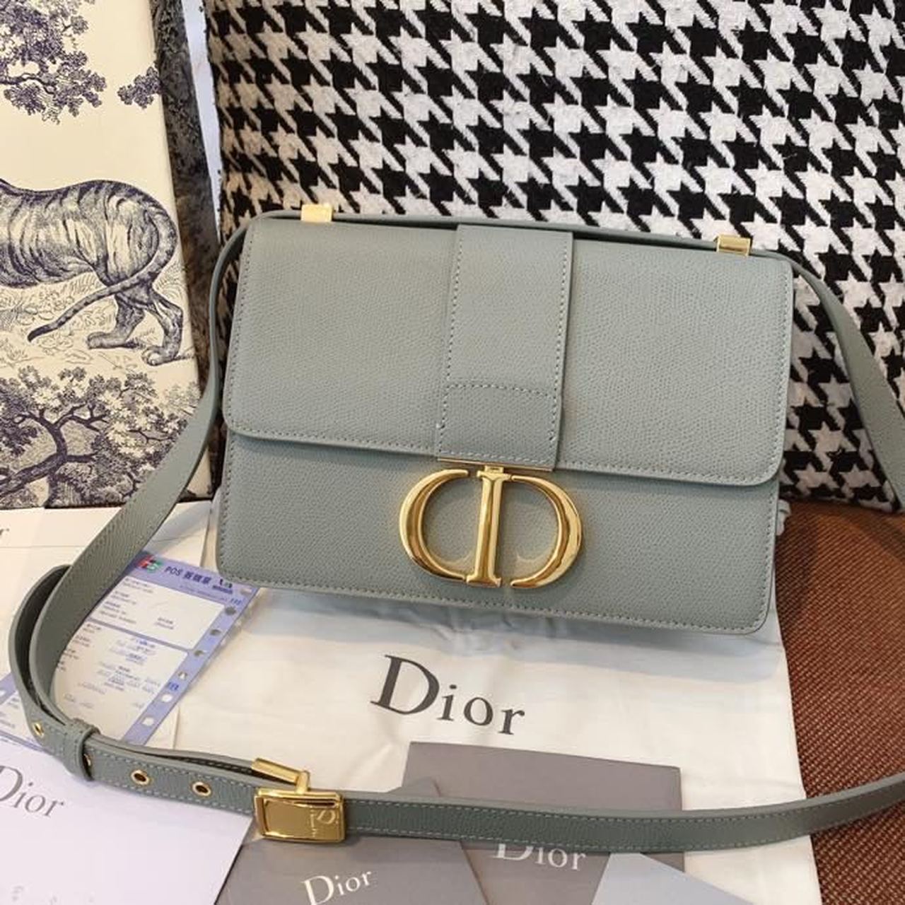Christian Dior Medium 30 Montaigne Bag Blue-Gray Box For Women 24cm/9in CD - Soul Replicas