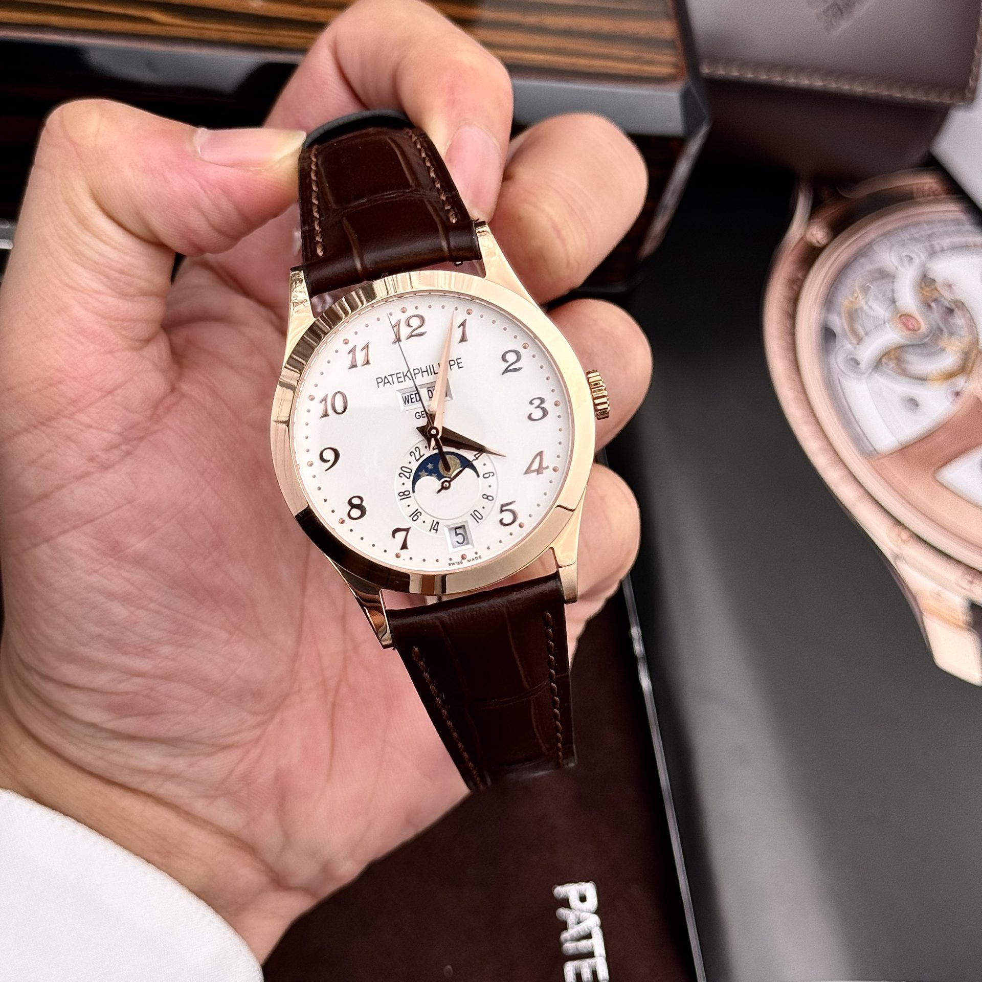 Patek Philippe Replica Watches Complications 5396R White Dial Leather Strap 38.5mm - Soul Replicas