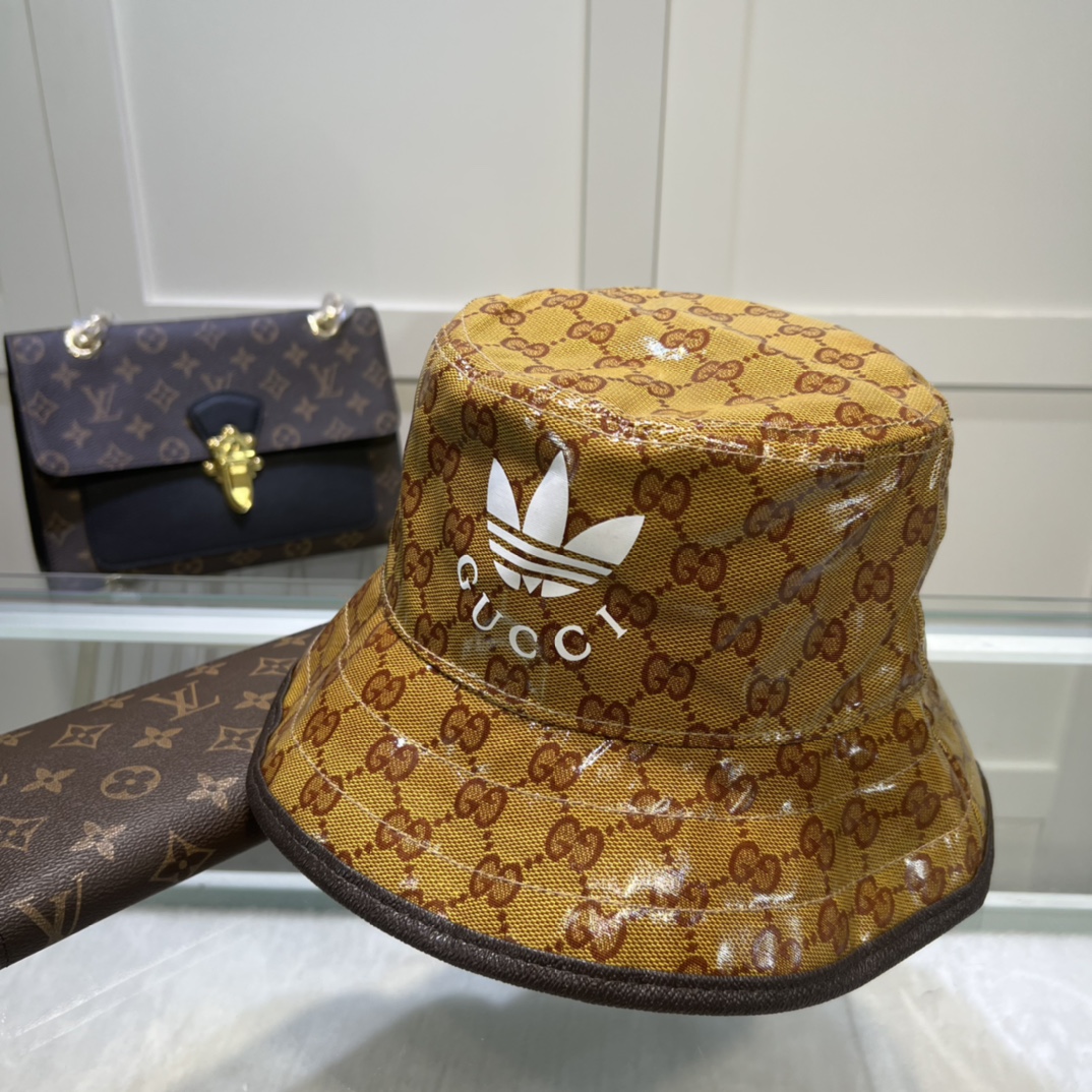 Gucci x Adidas Bucket Hat Brown Gucci Hat ‎696484 4HAP2 7164 - Soul Replicas