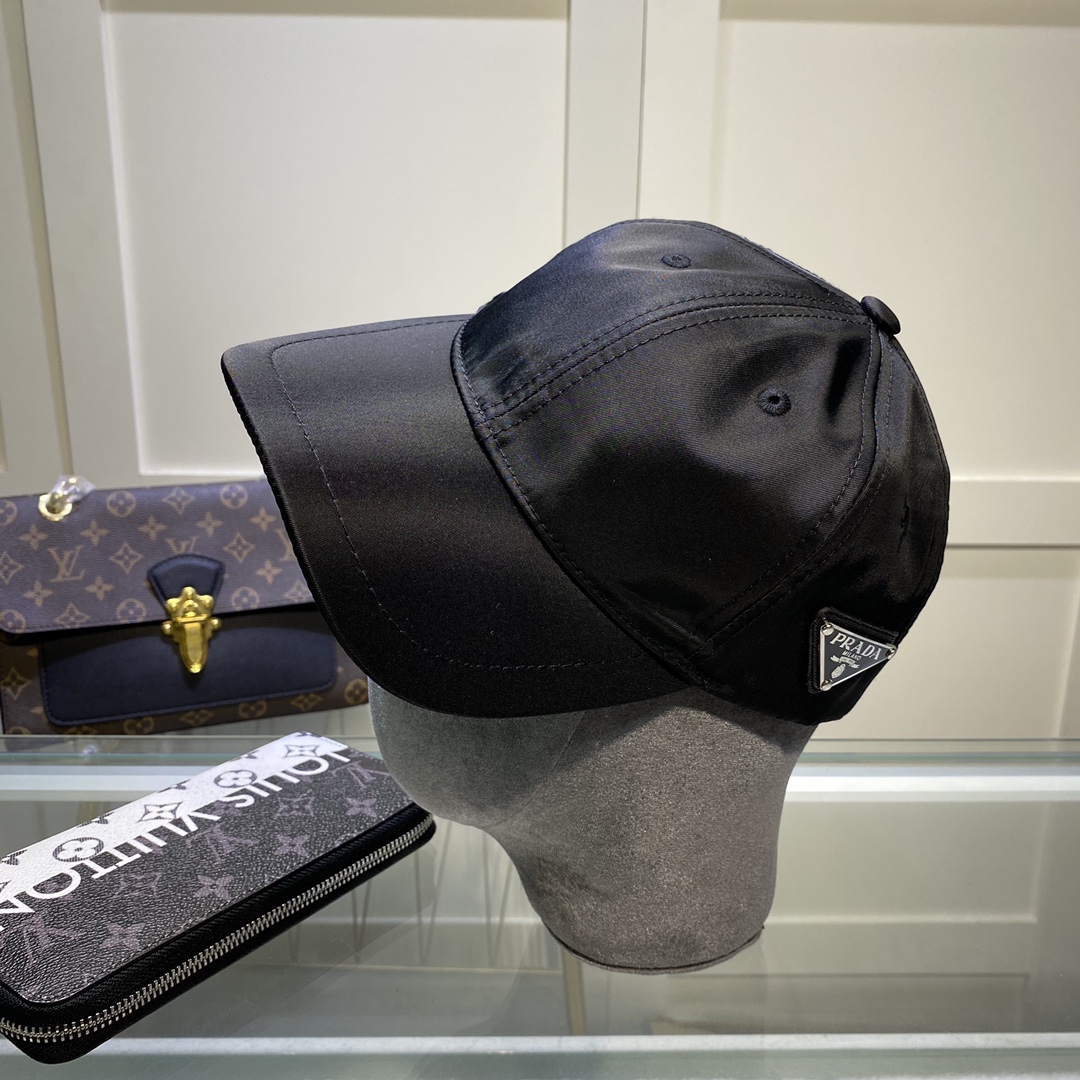 Prada Drill Baseball Cap Black Prada Cap - Soul Replicas