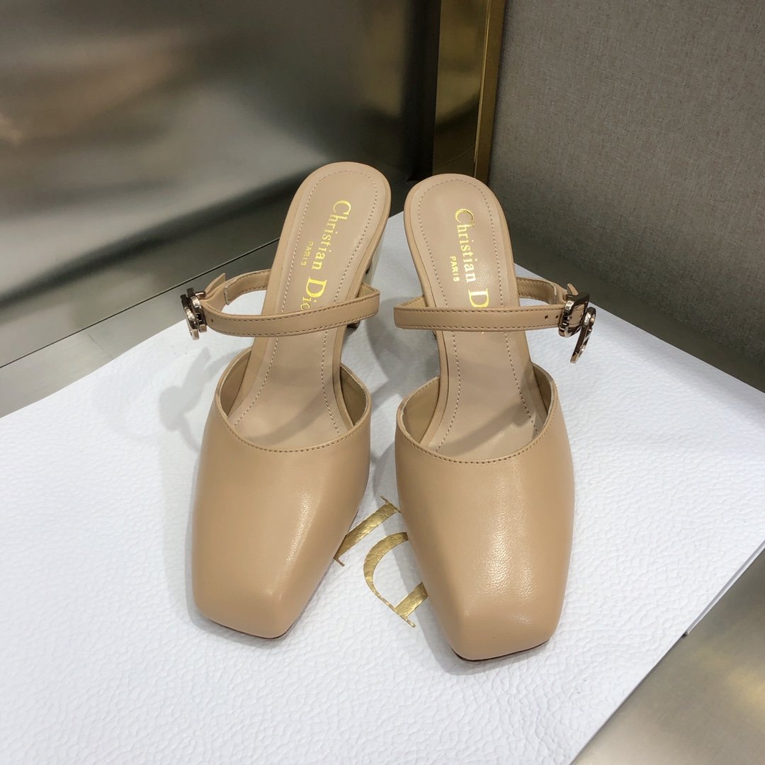 Christian Dior Rhodes Heeled Mule Nude For Women CD - Soul Replicas