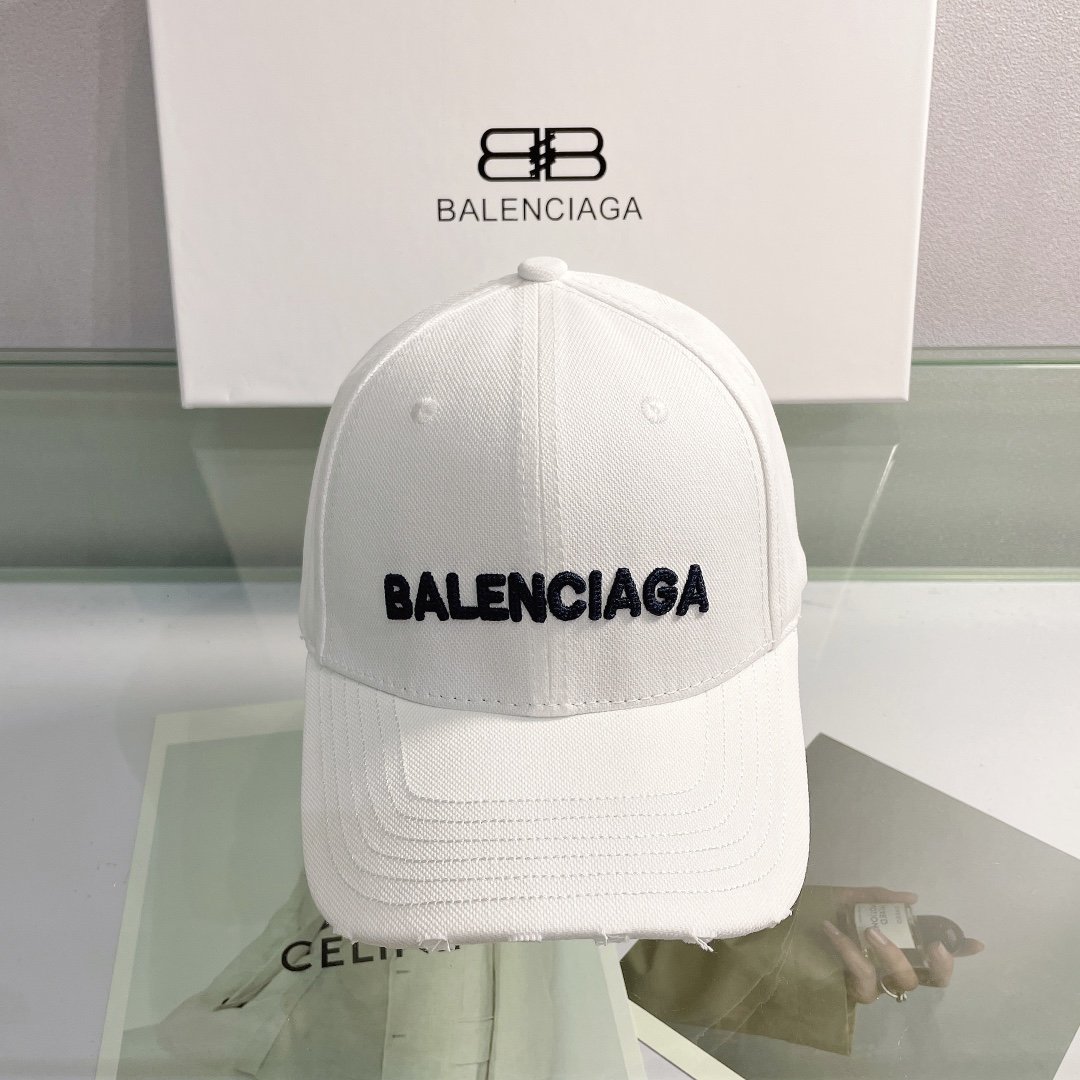 Balenciaga Logo Front Cap In White - Soul Replicas