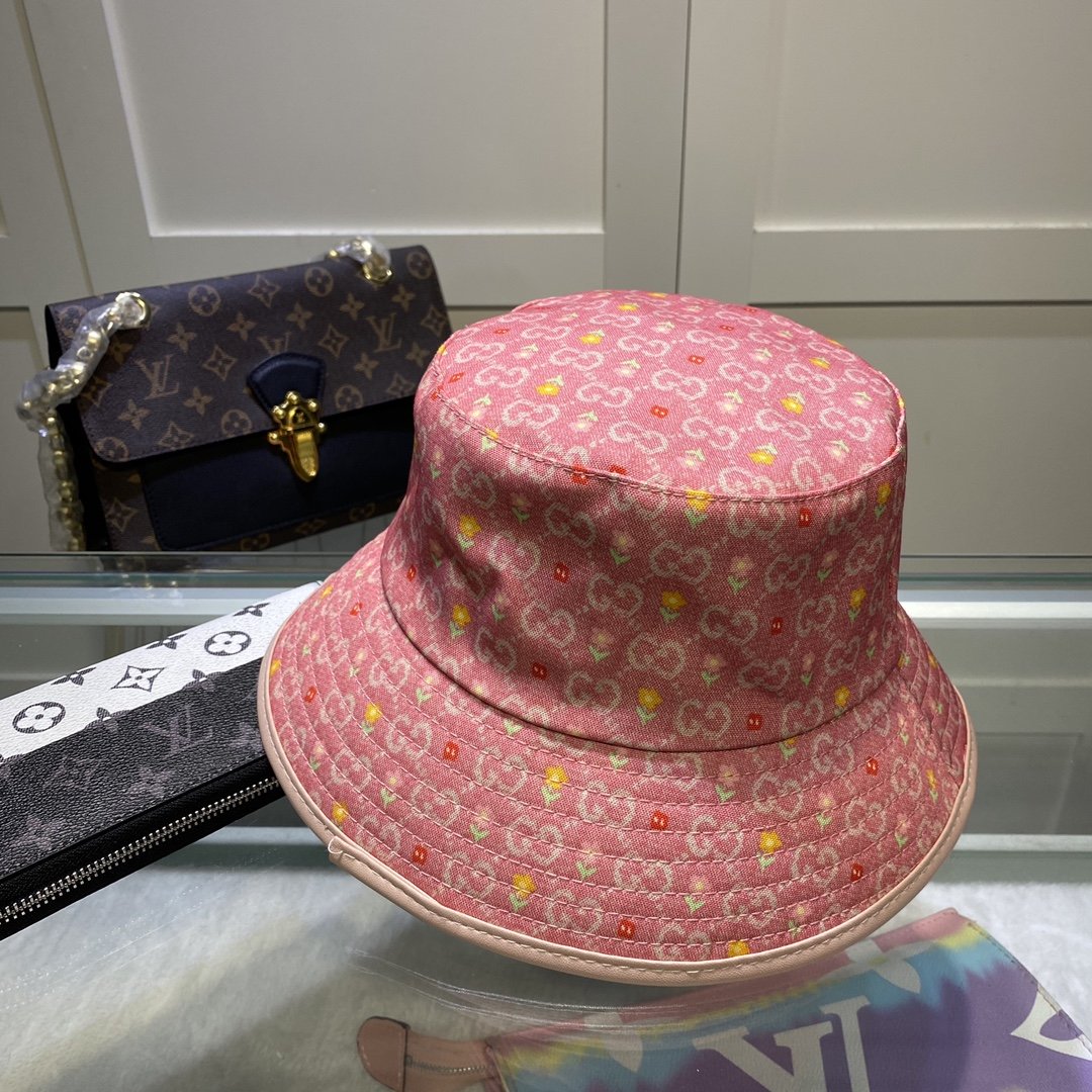 Gucci Canvas Bucket Hat Pink - Soul Replicas