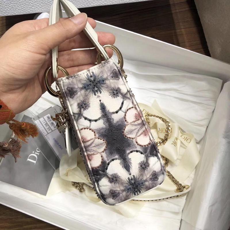 Christian Dior Medium Lady Dior Jardin De Midi Bag Multicolor Beige Black For Women 9.5in/24cm CD - Soul Replicas