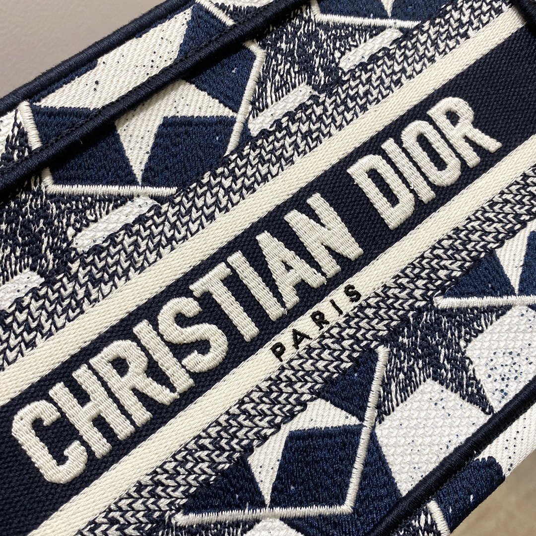Christian Dior Mini Book Tote Bag in Dior Étoile Embroidery Dior Bag.  Blue/White. For Women Women's Handbags. 22.5cm CD - Soul Replicas