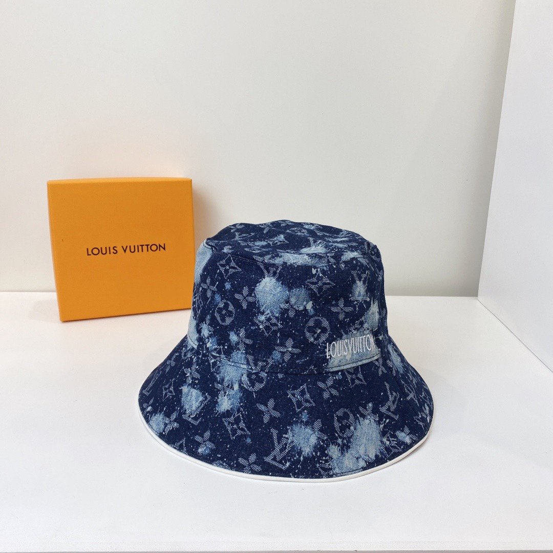 Louis Vuitton Monogram Bucket Hat Navy LV Hat - Soul Replicas