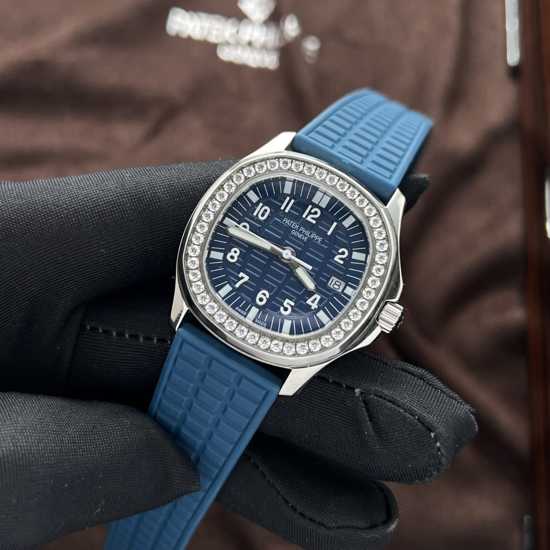 Patek Philippe Aquanaut 5067 Fake Watch Blue Dial Rubber Strap PPF Factory 35.6mm - Soul Replicas