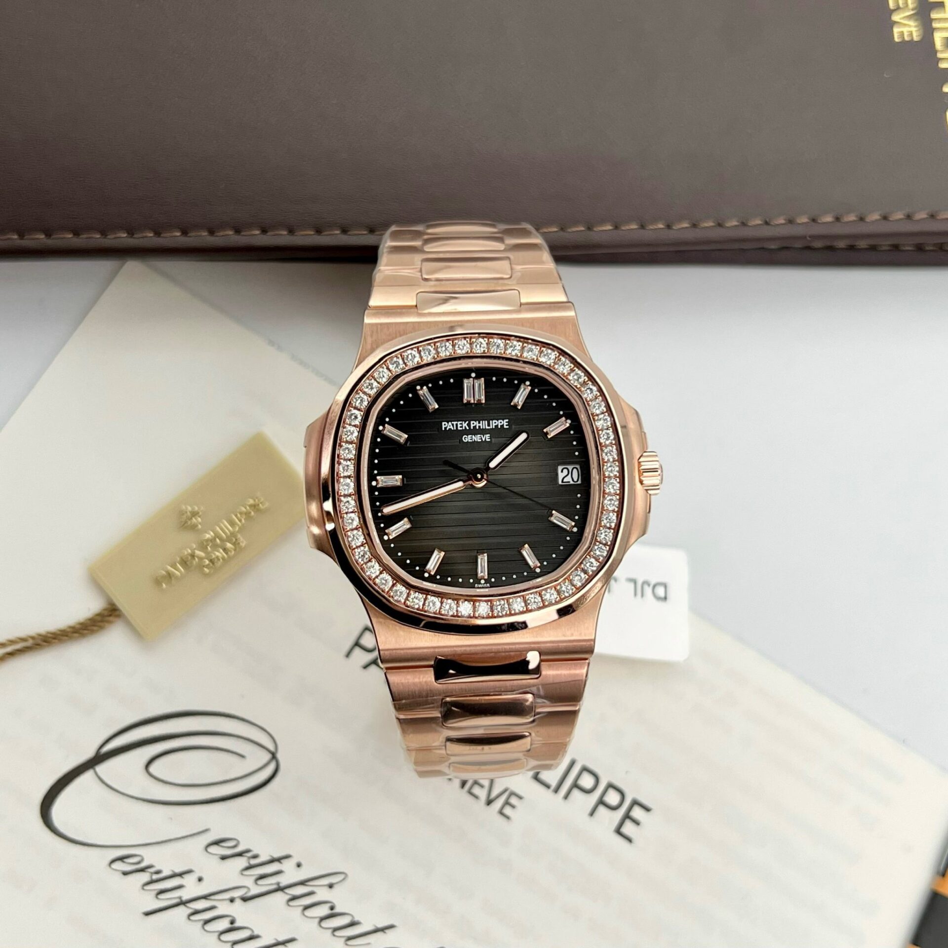 Patek Philippe 5711 Natural Diamond Replica Watch 18K Gold Wrapped 40mm - Soul Replicas