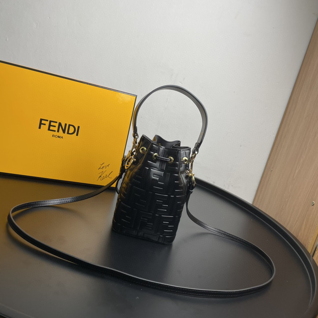 Fendi Mon Tresor Black Mini Bag For Woman 18cm/7in 8BS010A3ZGF0KUR - Soul Replicas
