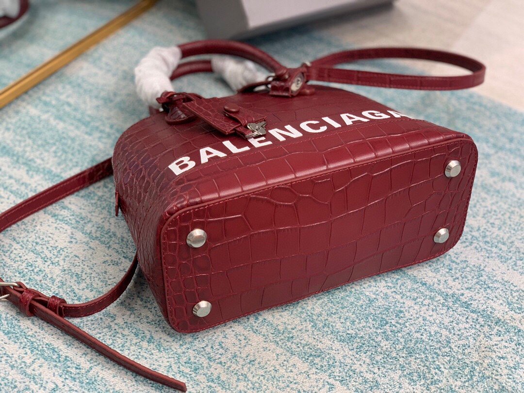 Balenciaga Ville XXS Handbag In Dark Red. For Women. Women-s Bags 8.6in/22cm - Soul Replicas