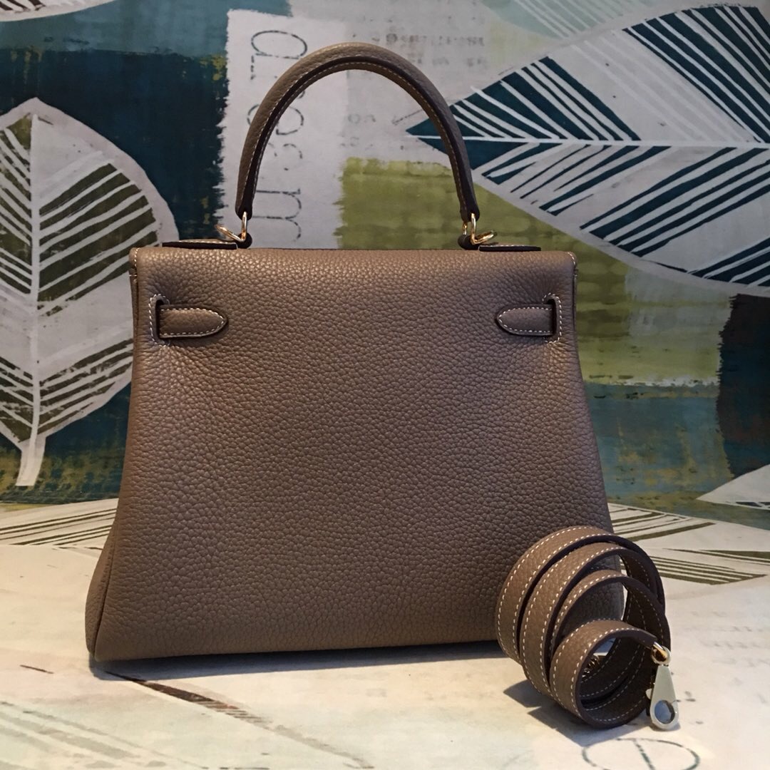 Hermes Kelly 28 Greige Bag With Gold Toned Harware For Women. Women-s Handbags. Shoulder Bags 11in/28cm - Soul Replicas