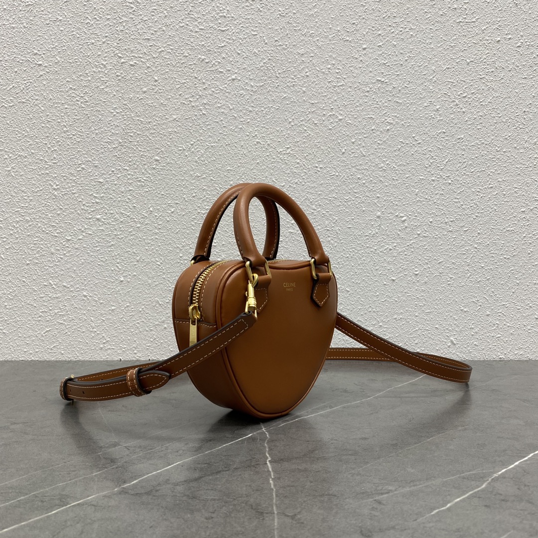 Celine Medium Heart Bag Brown For Women 6in/14.5cm 198223DUA.04LU - Soul Replicas
