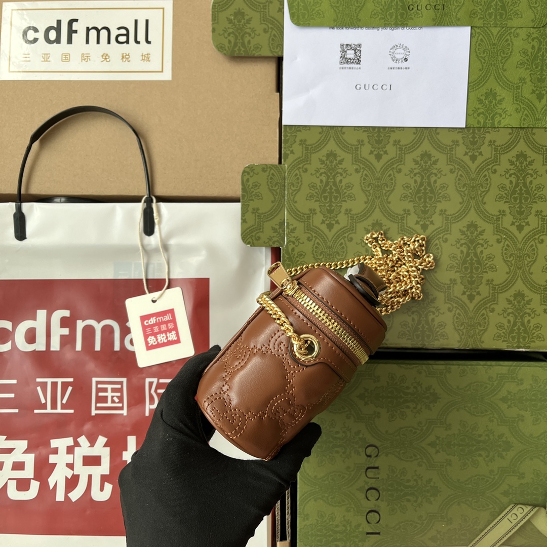 Gucci Quilted Gucci Mini Handbag Brown For Women. Women-s Bags 6.3in/16cm Gucci 723770 UM8IG 2546 - Soul Replicas