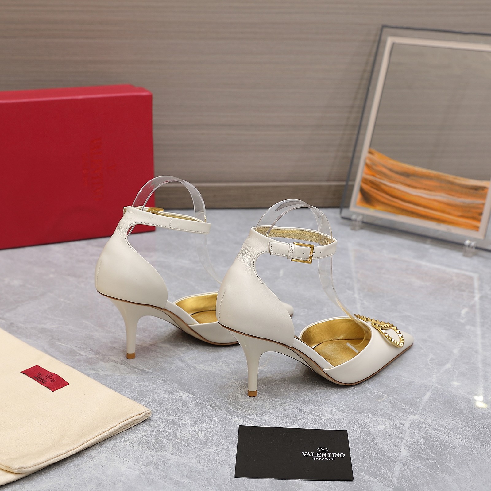 Valentino Garavani Rockstud Alcove Pumps White For Women - Soul Replicas