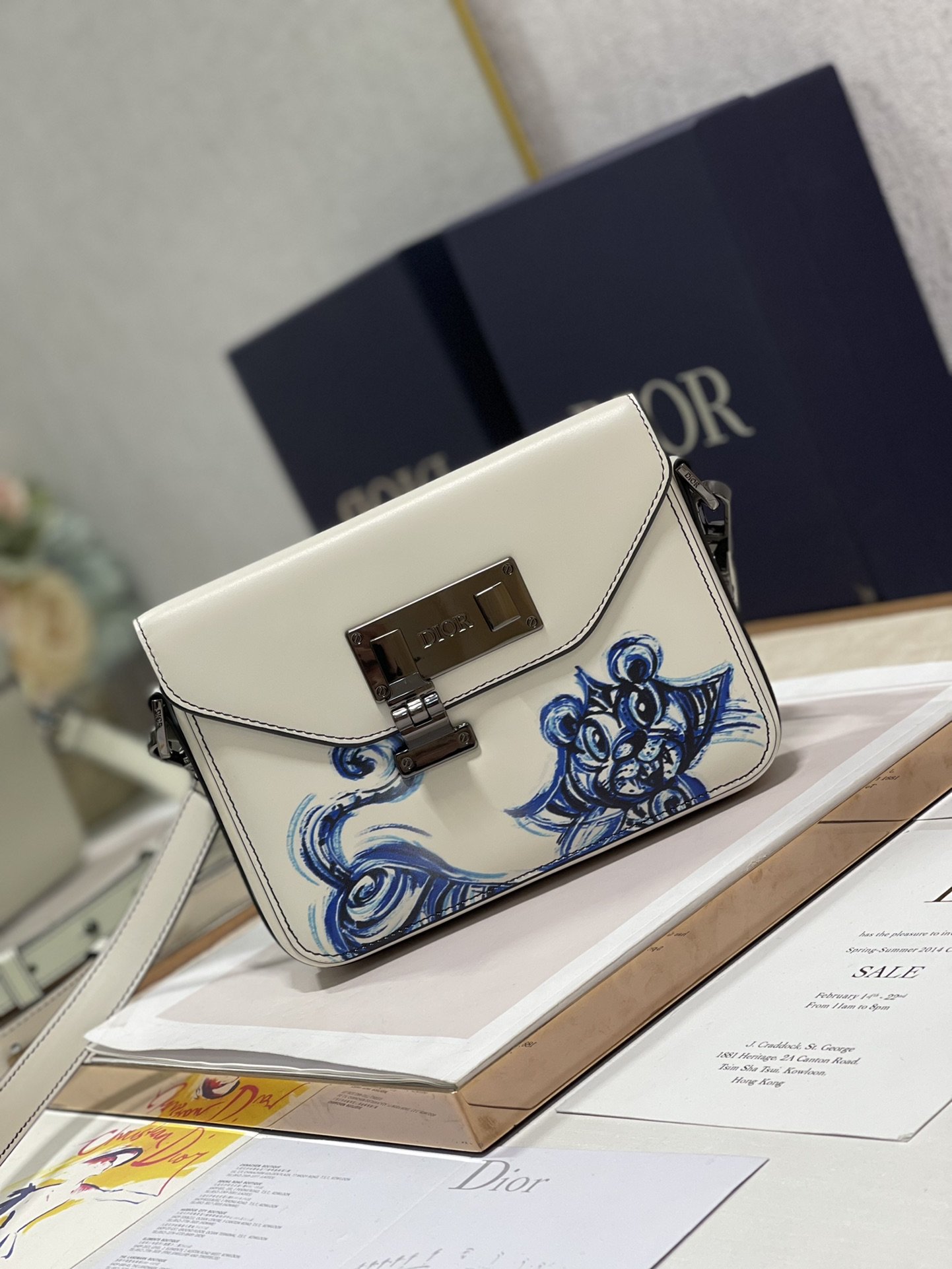 Christian Dior Lock Handbag White For Women 7.5in/19cm CD - Soul Replicas