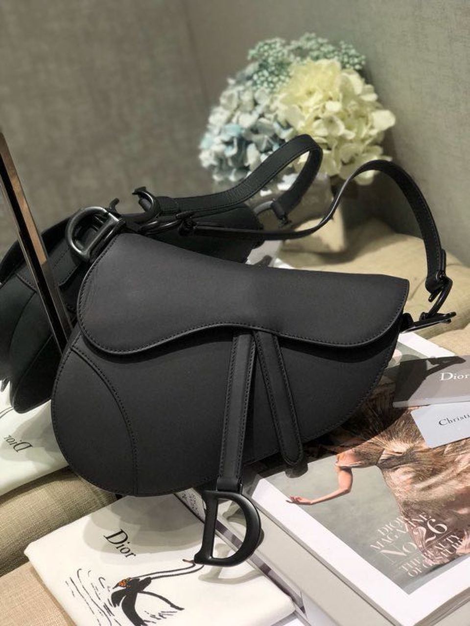 Christian Dior Saddle Bag Black For Women 10in/26cm CD M0446SLLO_M989 - Soul Replicas