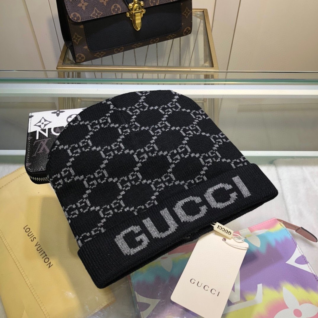 Gucci Beanie Cashmere In Black - Soul Replicas