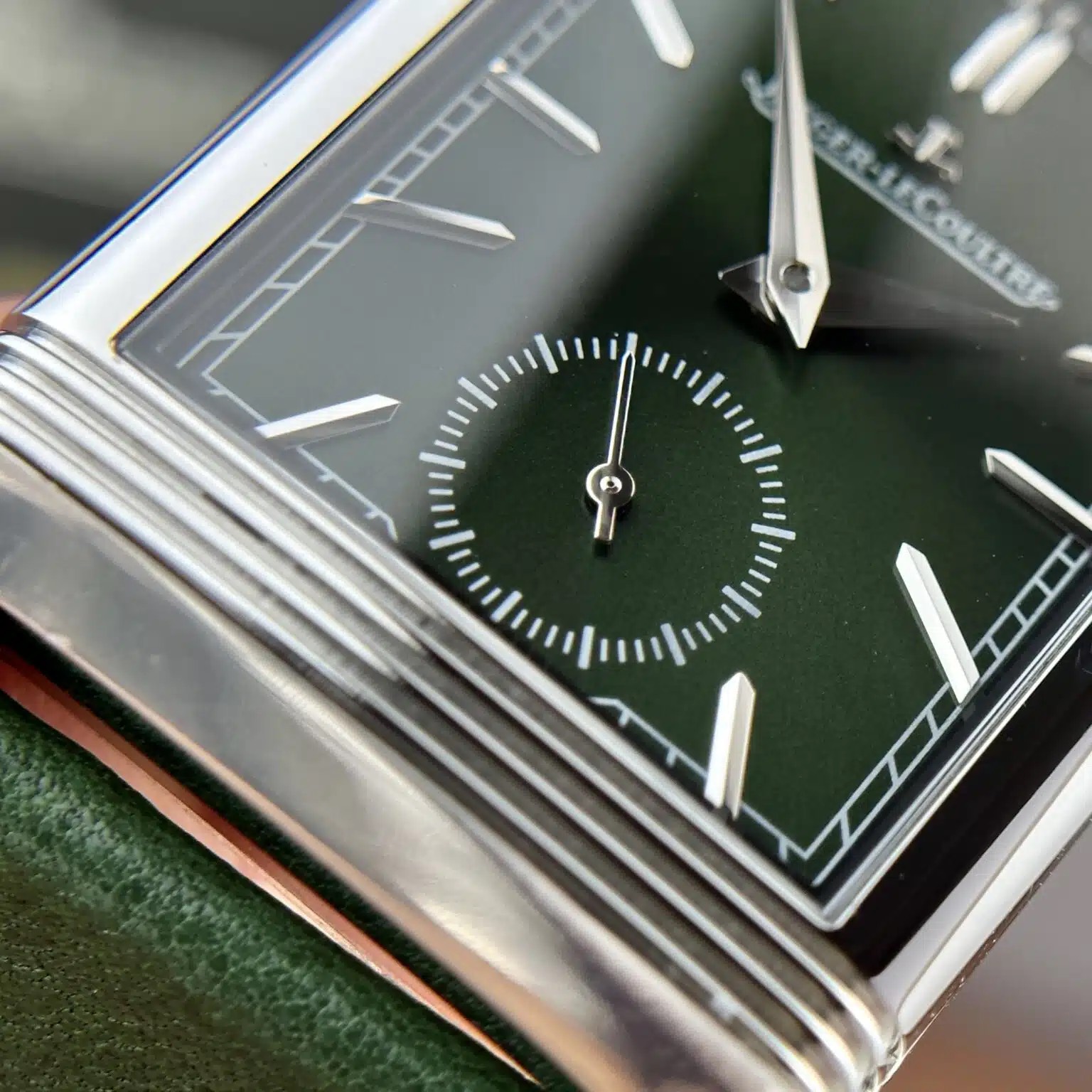 Jaeger Lecoultre Replica Watch Dial Green Leather Strap 30x40mm - Soul Replicas