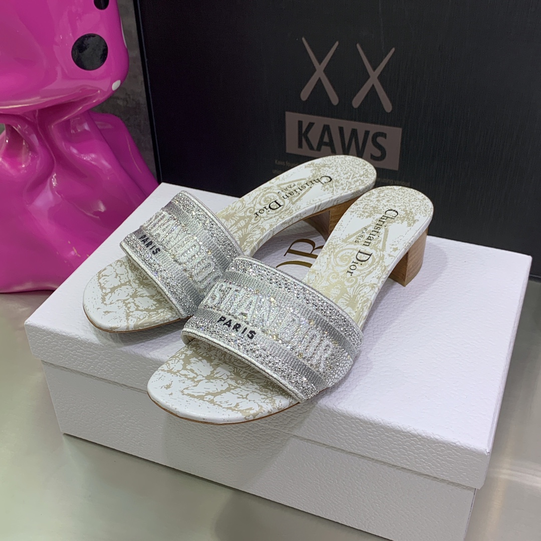 Christian Dior Women's Dway Heeled Slide White For Women CD - Soul Replicas