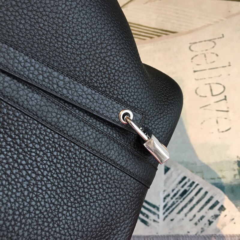 Hermes Picotin Lock 18 Black Clemence Palladium Hardware For Women 7.5in/19cm - Soul Replicas