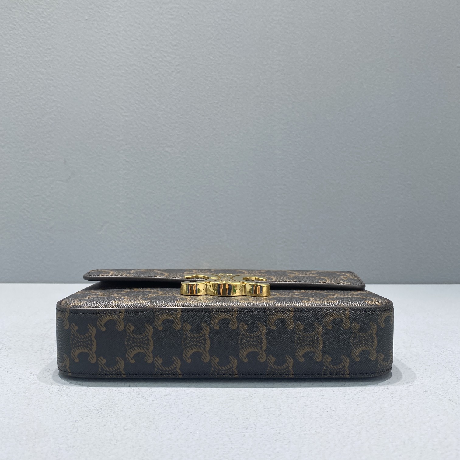 Celine Chain Shoulder Bag Triomphe In Triomphe Canvas Brown For Women 8in/20.5cm 197992DQW.04LU - Soul Replicas