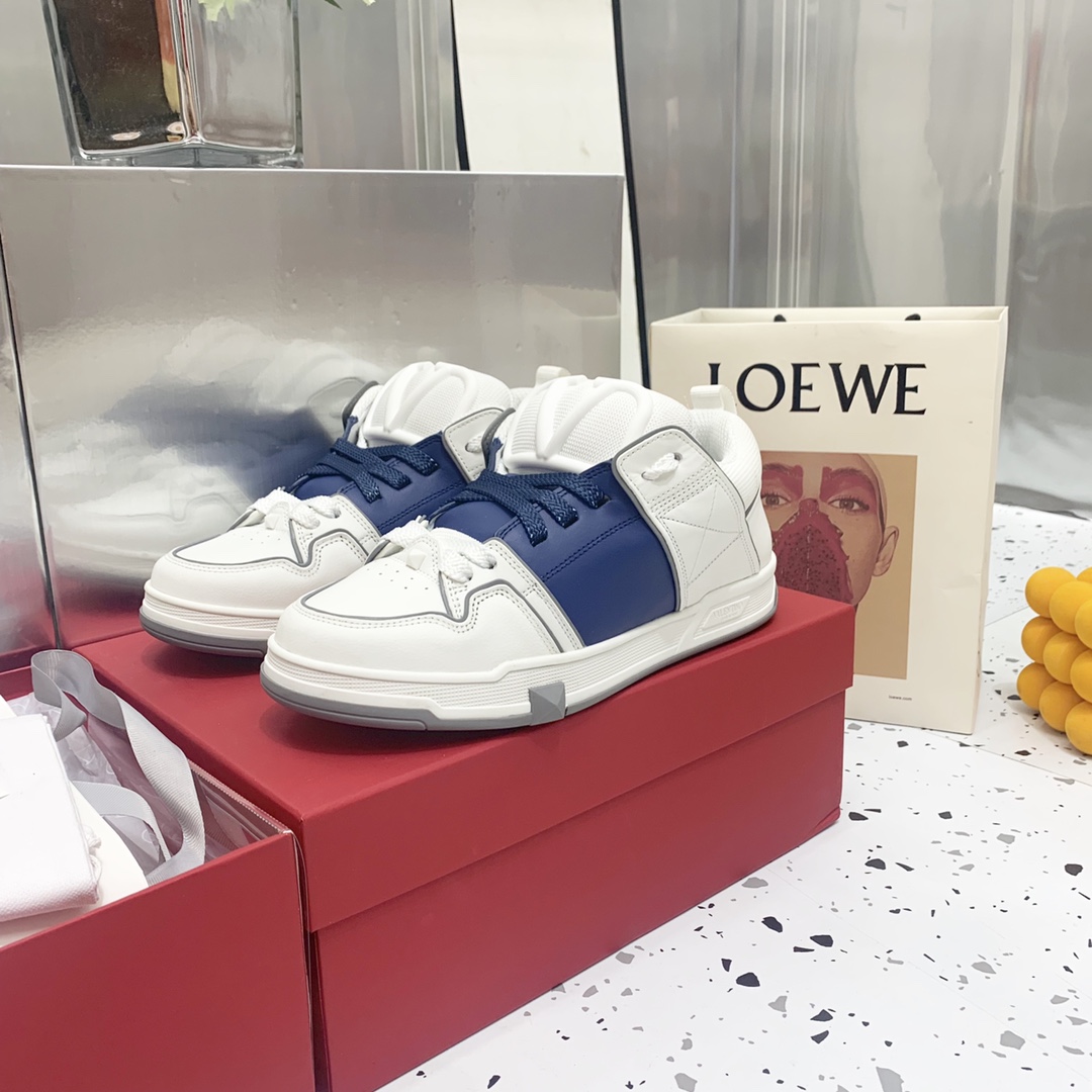 Valentino Garavani Open Skate Sneakers With Patent Band Blue For Women WS0FB1DXI - Soul Replicas