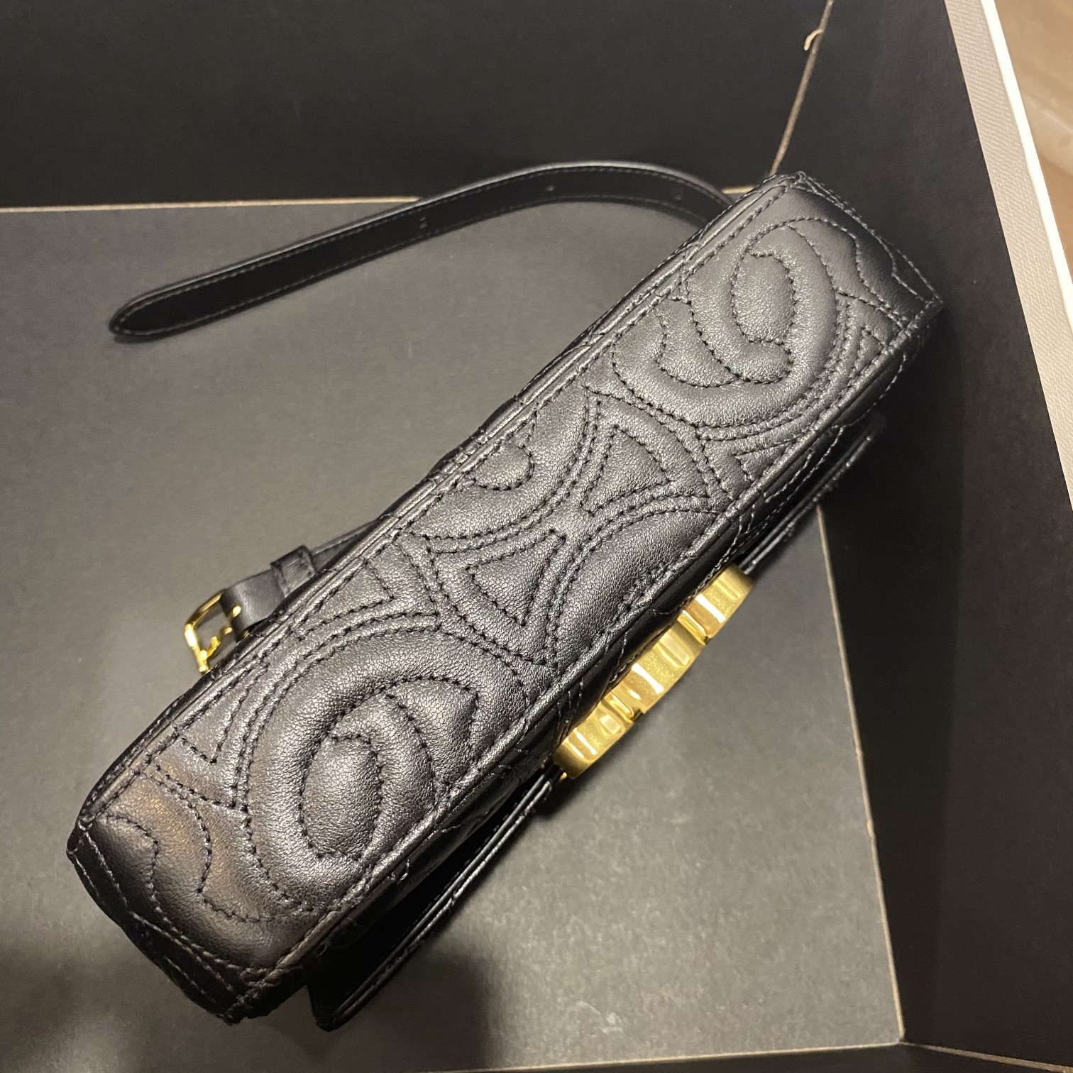 Celine Triomphe Shoulder Bag In Quilted Triomphe Lambskin Black For Women 8in/20cm 194143EF4.38NO - Soul Replicas