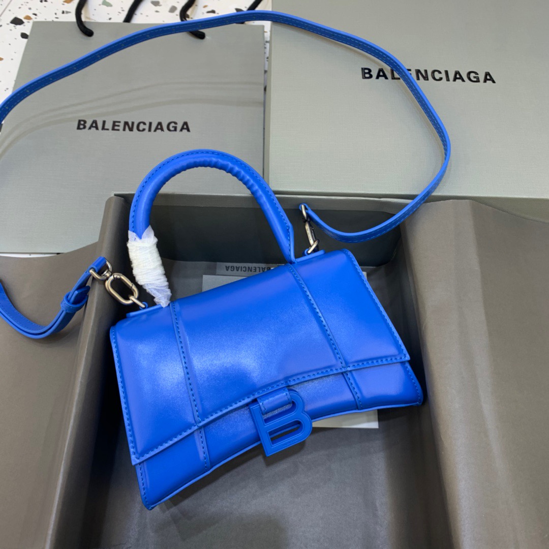 Balenciaga Hourglass XS Handbag In Dark Blue. For Women. Women-s Bags 7.4in/19cm - Soul Replicas