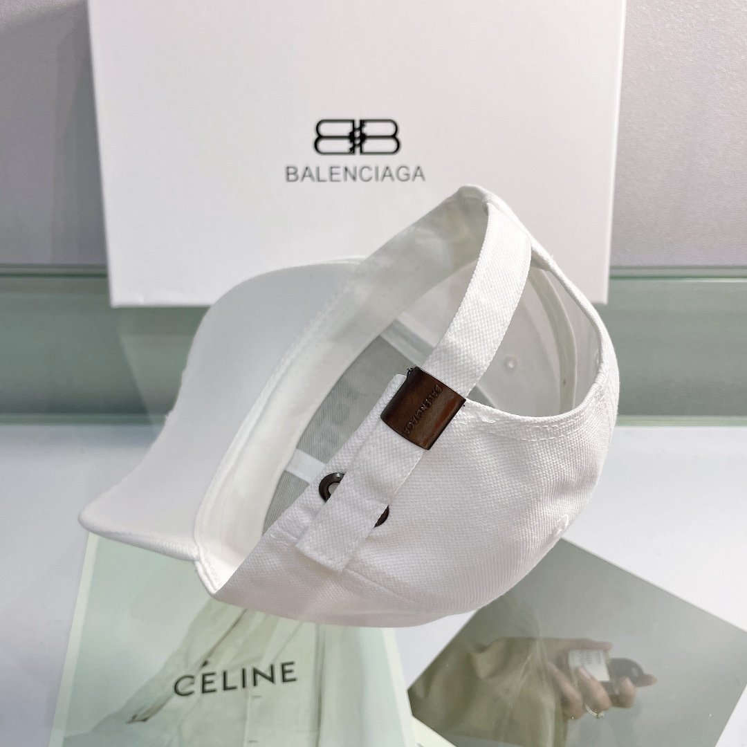 Balenciaga Logo Front Cap In White - Soul Replicas