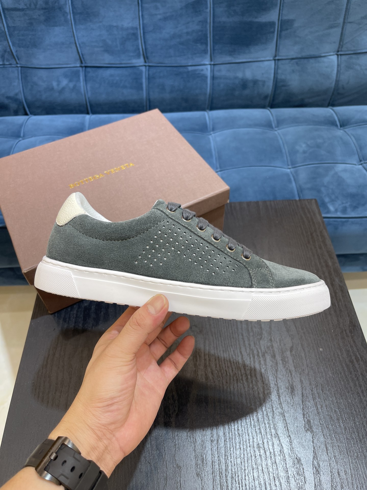 Bottega Veneta Men's Sneakers Dark Grey For Men - Soul Replicas