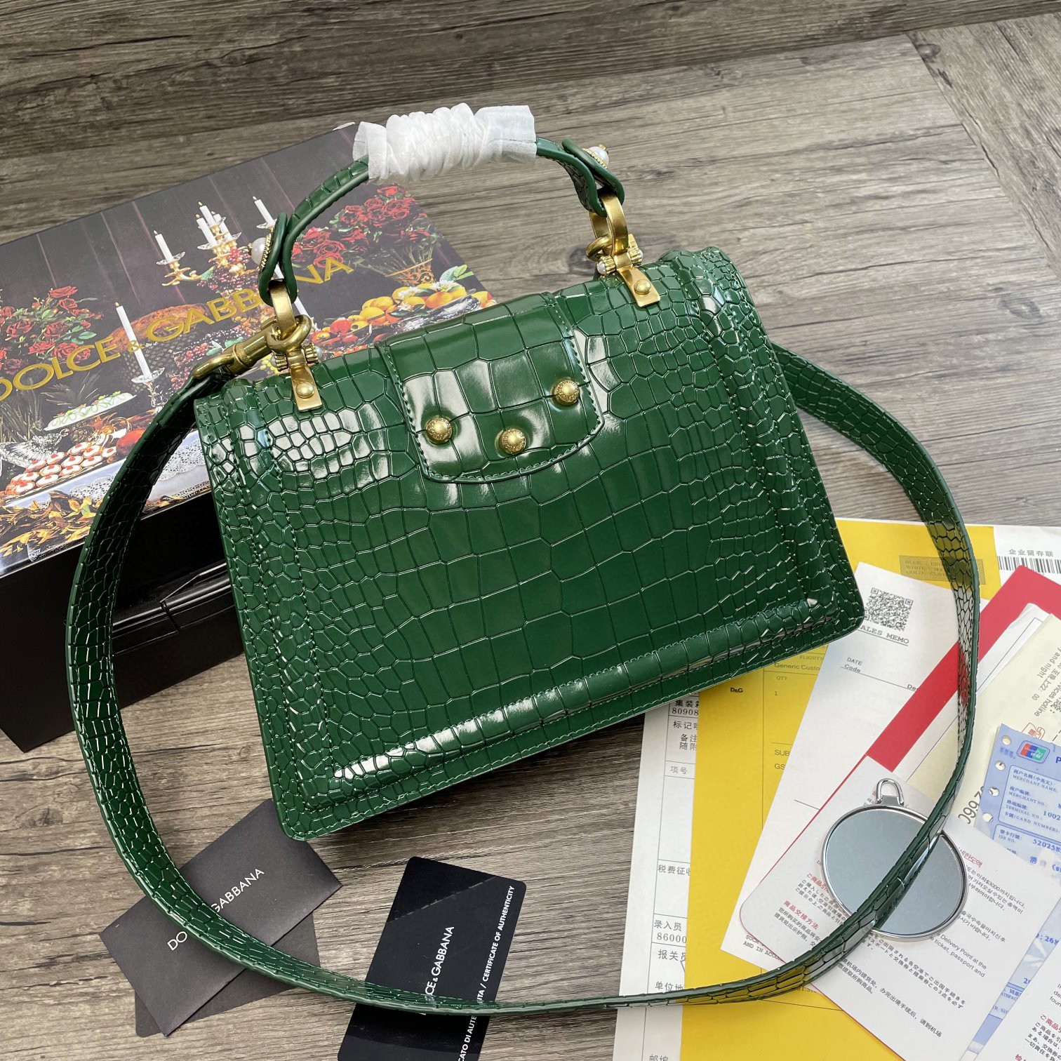 Dolce & Gabbana Print DG Girls Bag Green For Women 10.6in/27cm DG - Soul Replicas