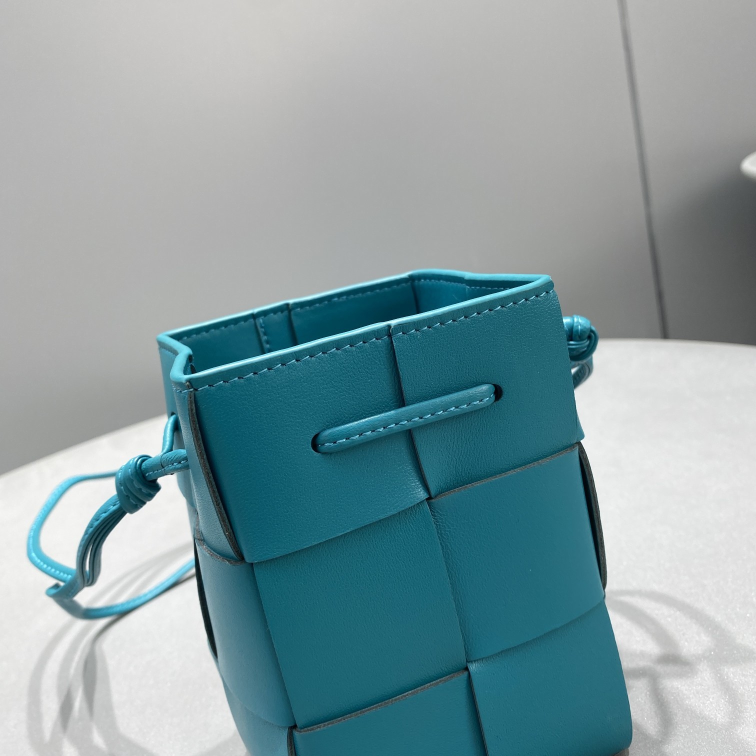 Bottega Veneta Mini Cassette Bucket Bag Blue. For Women. Women-s Bags 5.5in/14cm - Soul Replicas