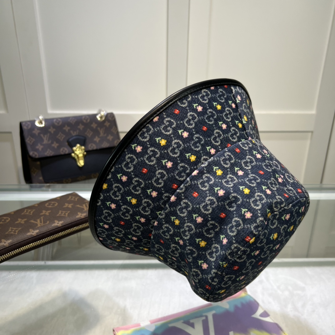 Gucci Bucket Hat With Floral Black Gucci Hat - Soul Replicas