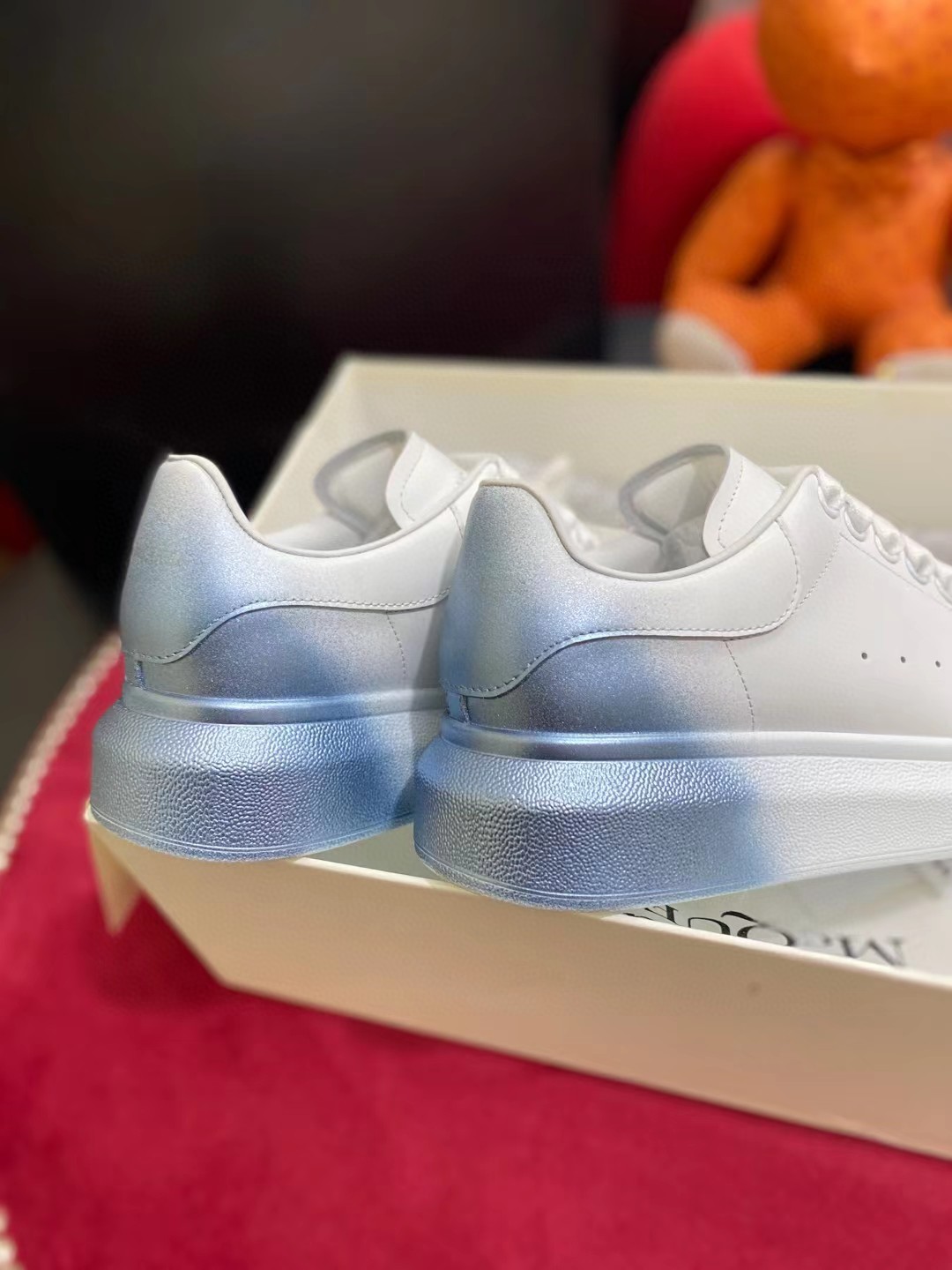 Alexander McQueen Oversized Sneaker White/Blue For Women - Soul Replicas