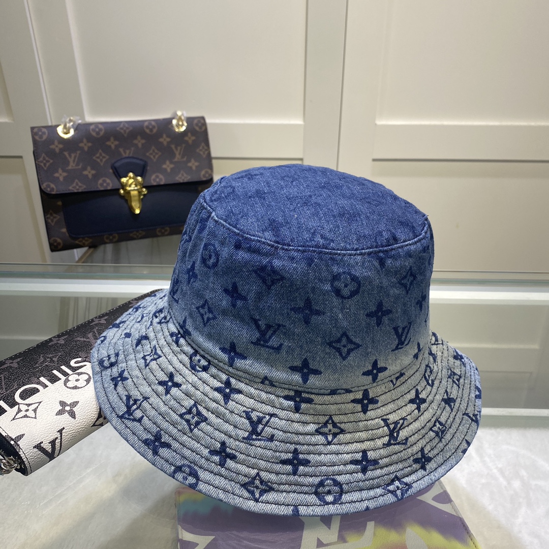 Louis Vuitton Illusion Denim Monogram Bucket Hat Blue LV Hat - Soul Replicas