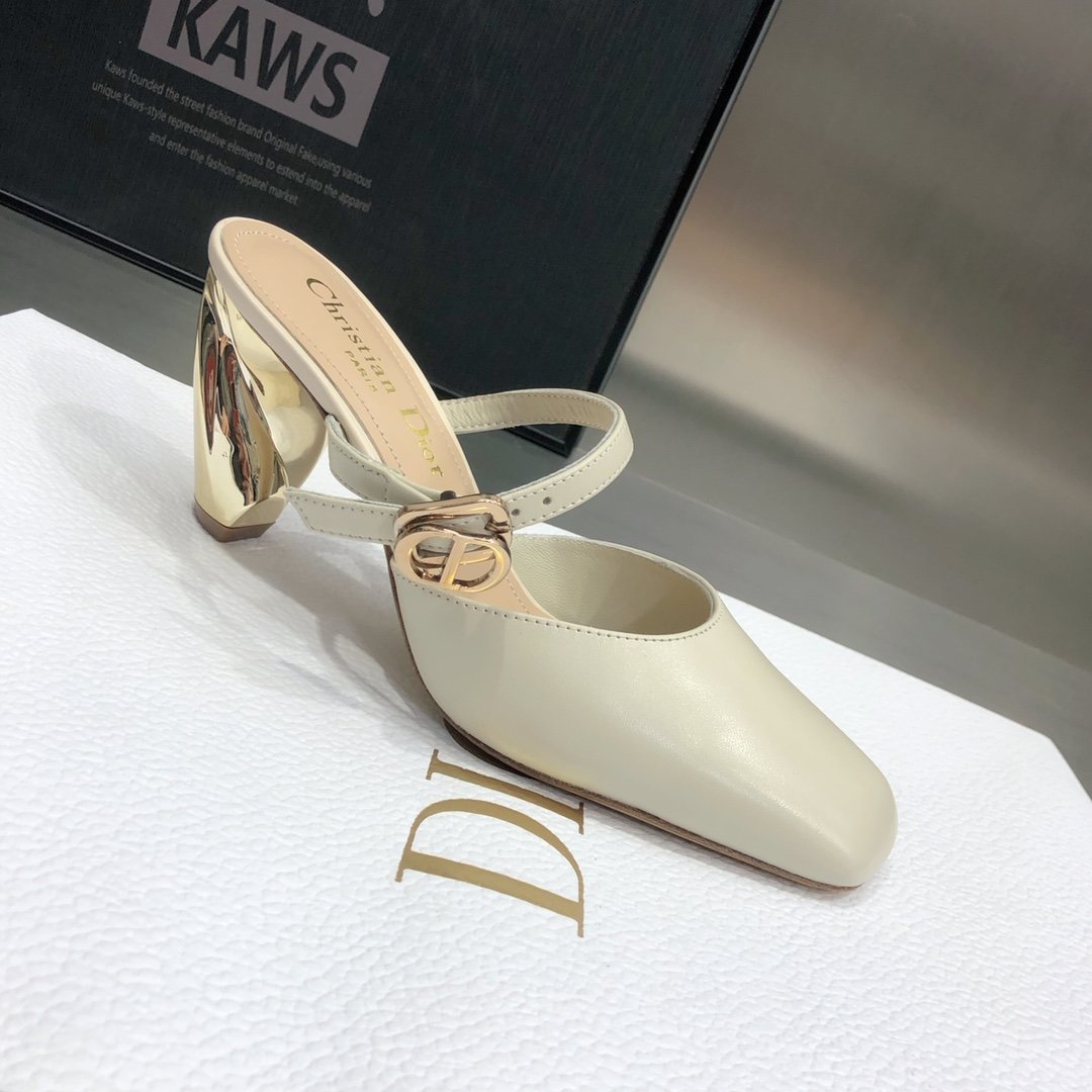 Christian Dior Rhodes Heeled Mule Beige For Women CD - Soul Replicas