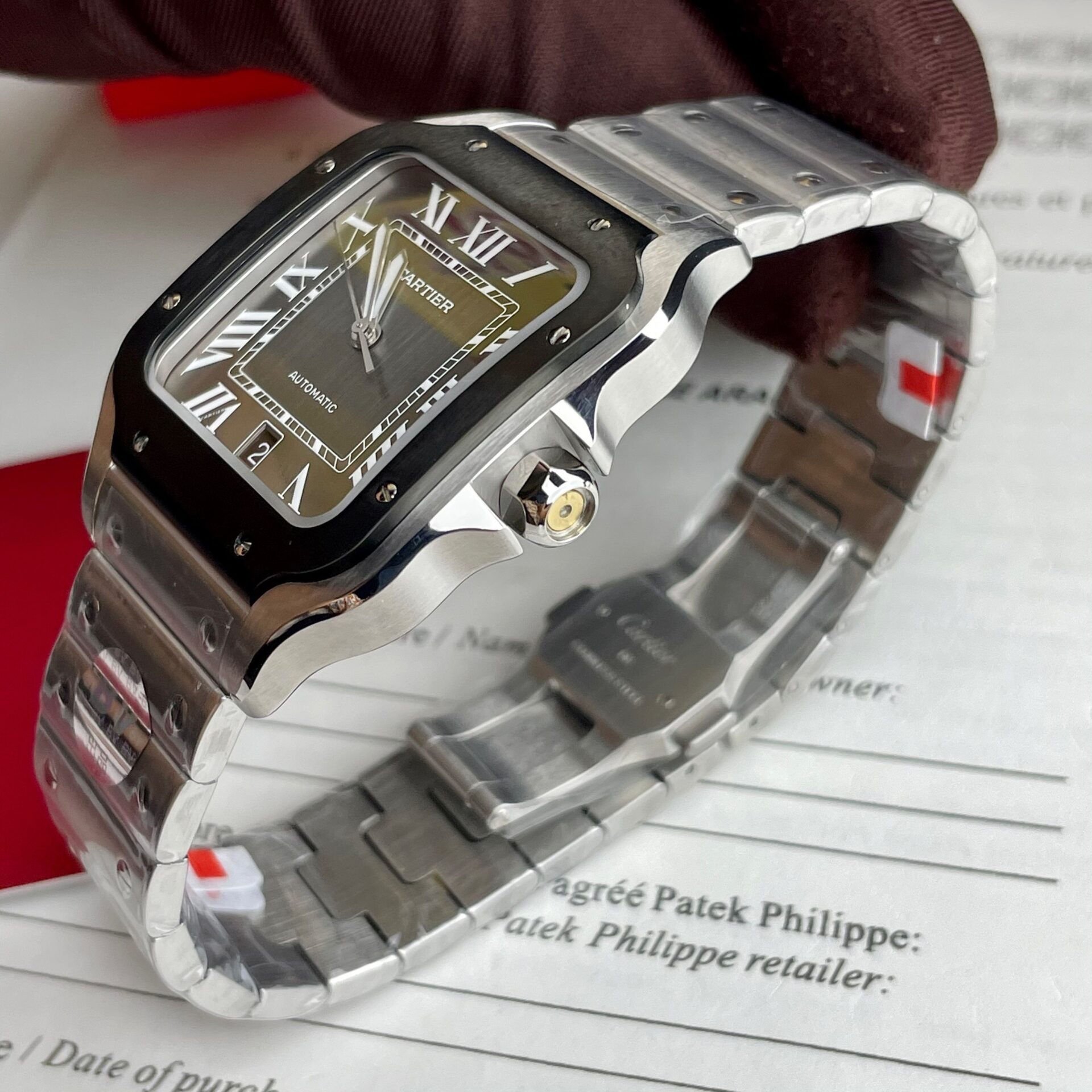 Cartier Santos WSSA0037 Replica 11 Watch Grey Dial BV Factory 39.8mm - Soul Replicas